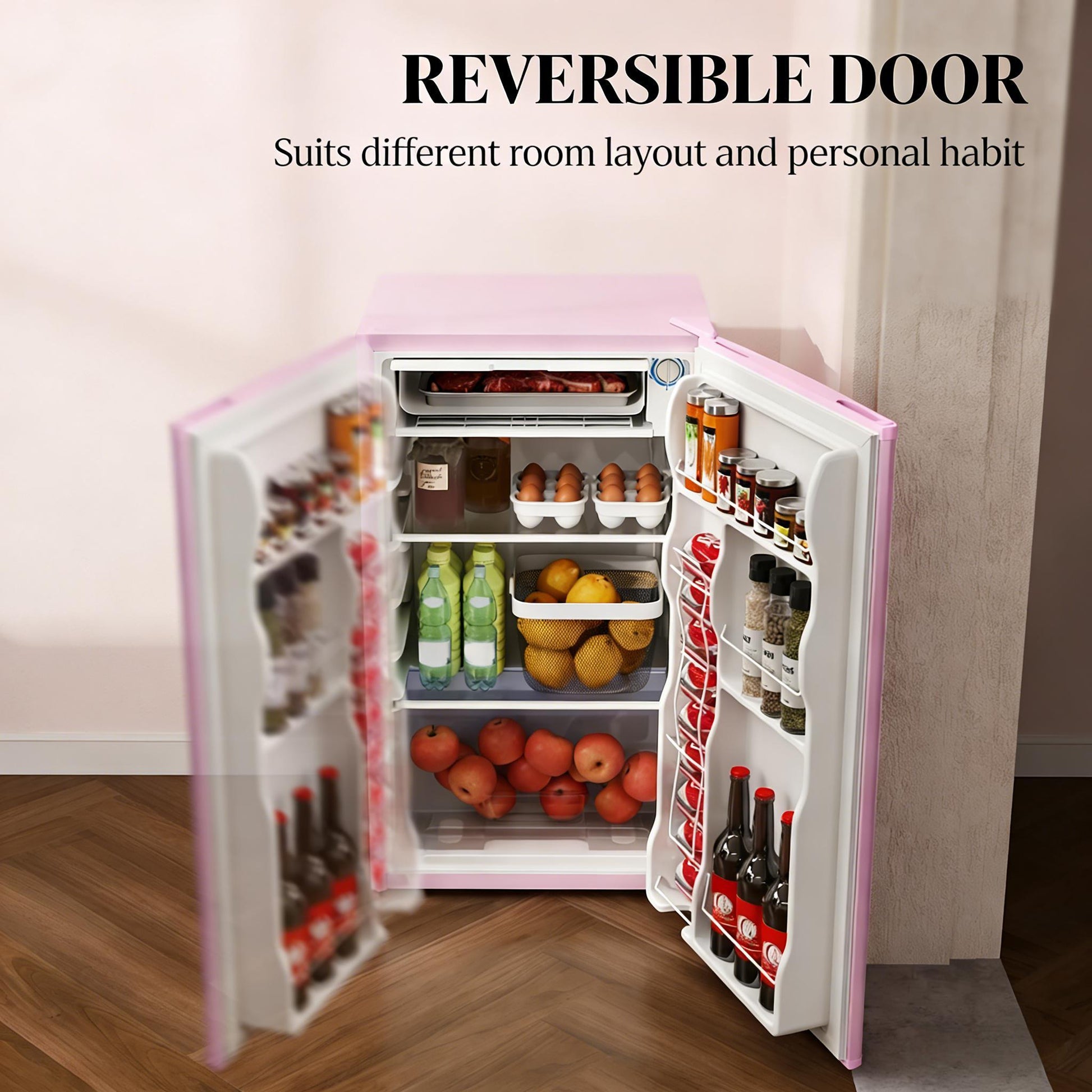 Pink Mini Fridge with Freezer | Compact Retro Refrigerator for Dorm & Bedroom - 1st Choice Furniture Direct