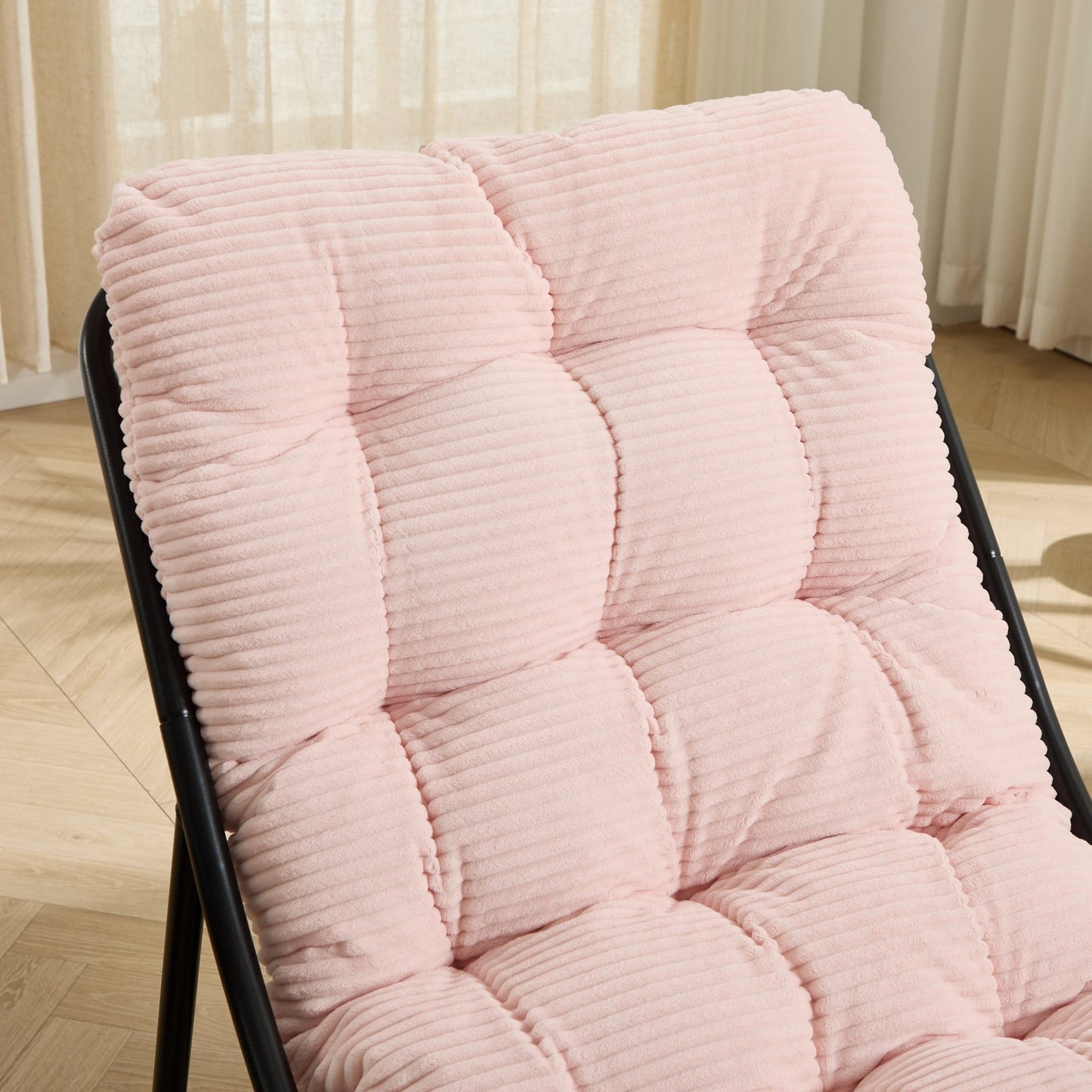 Pink Outdoor Lounge Chair with Ottoman & Cushions - 1st Choice Furniture Direct