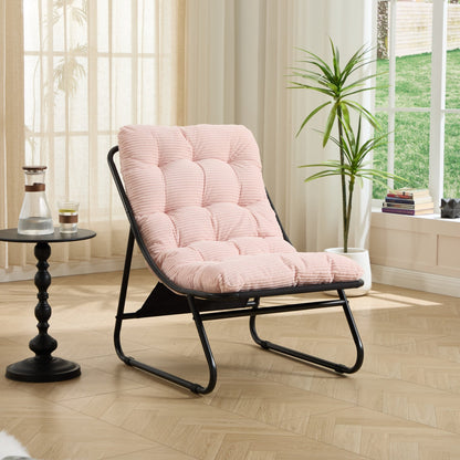 Pink Outdoor Lounge Chair with Ottoman & Cushions - 1st Choice Furniture Direct