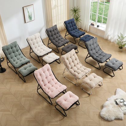 Pink Outdoor Lounge Chair with Ottoman & Cushions - 1st Choice Furniture Direct