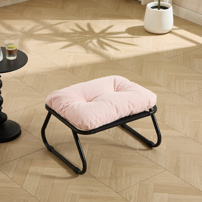 Pink Outdoor Lounge Chair with Ottoman & Cushions - 1st Choice Furniture Direct