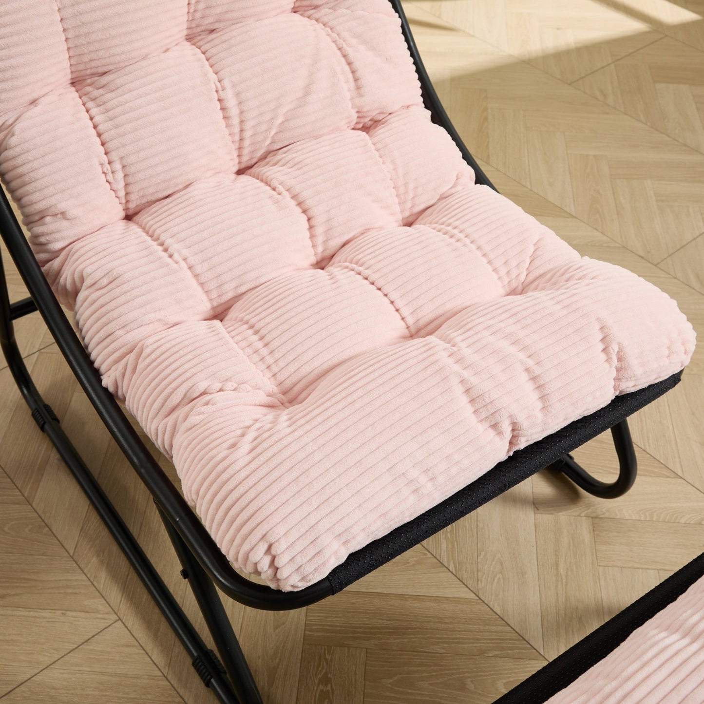 Pink Outdoor Lounge Chair with Ottoman & Cushions - 1st Choice Furniture Direct