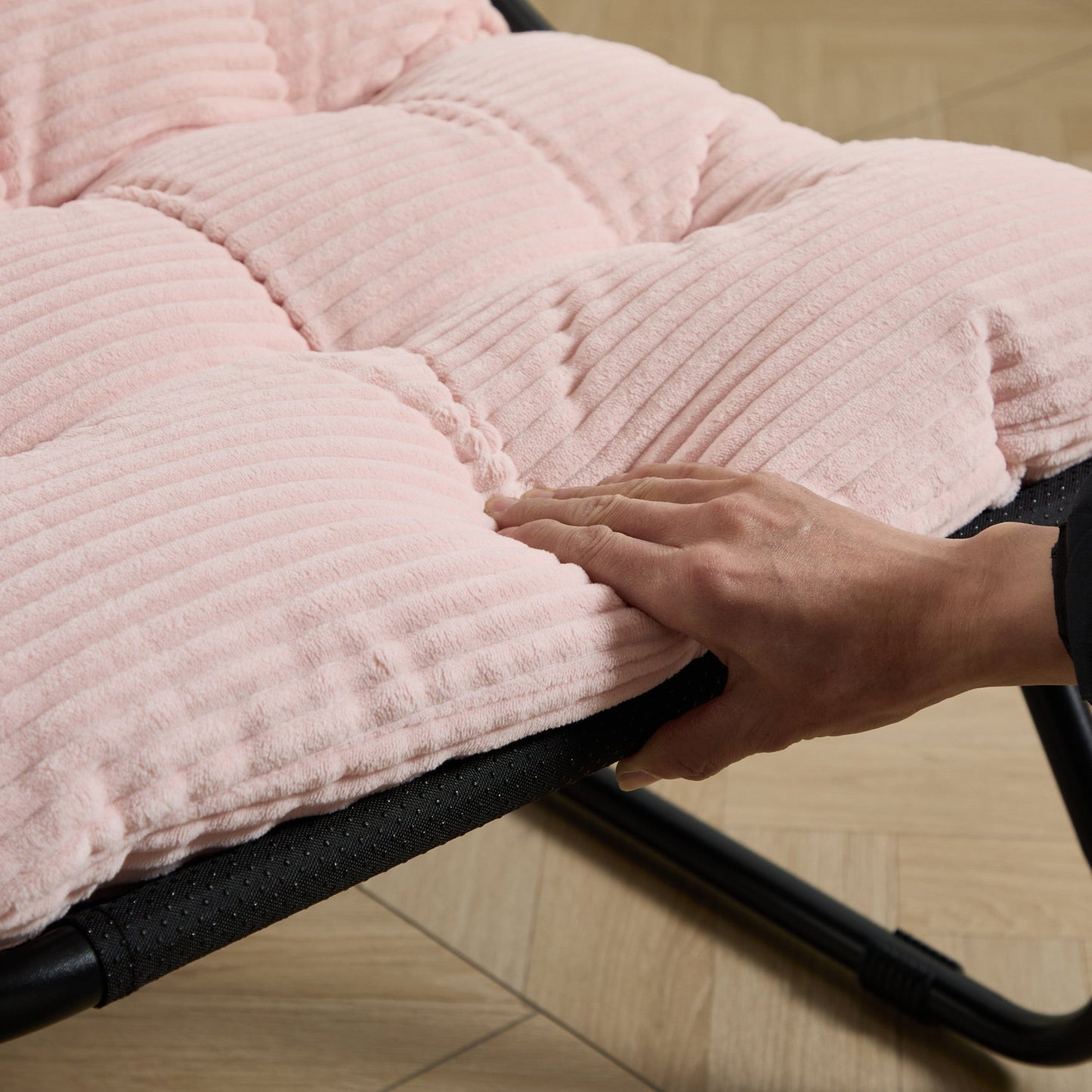 Pink Outdoor Lounge Chair with Ottoman & Cushions - 1st Choice Furniture Direct