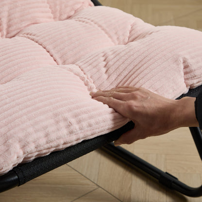 Pink Outdoor Lounge Chair with Ottoman & Cushions - 1st Choice Furniture Direct