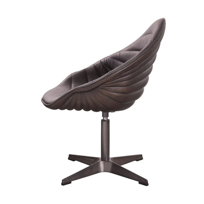 Pipino Antique Ebony Top Grain Leather Accent Chair with Swivel - 1st Choice Furniture Direct