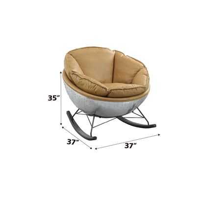 Pippin Morocco Top Grain Leather Rocking Chair - 1st Choice Furniture Direct