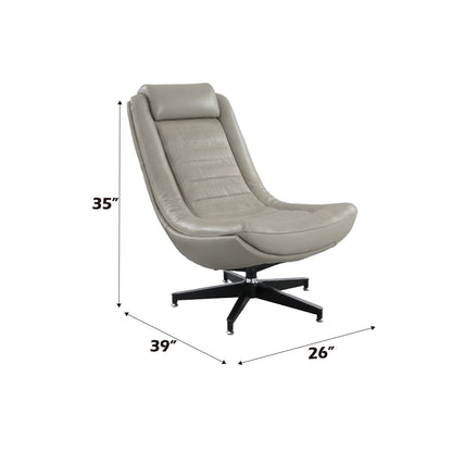 Piran Twilight Top Grain Leather Accent Chair with Swivel - 1st Choice Furniture Direct