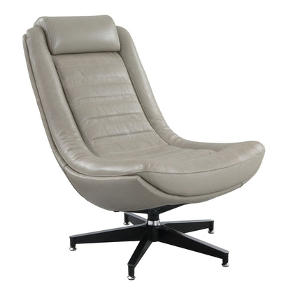Piran Twilight Top Grain Leather Accent Chair with Swivel - 1st Choice Furniture Direct