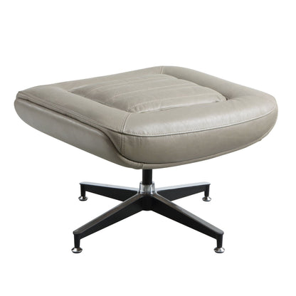 Piran Twilight Top Grain Leather Ottoman - 1st Choice Furniture Direct