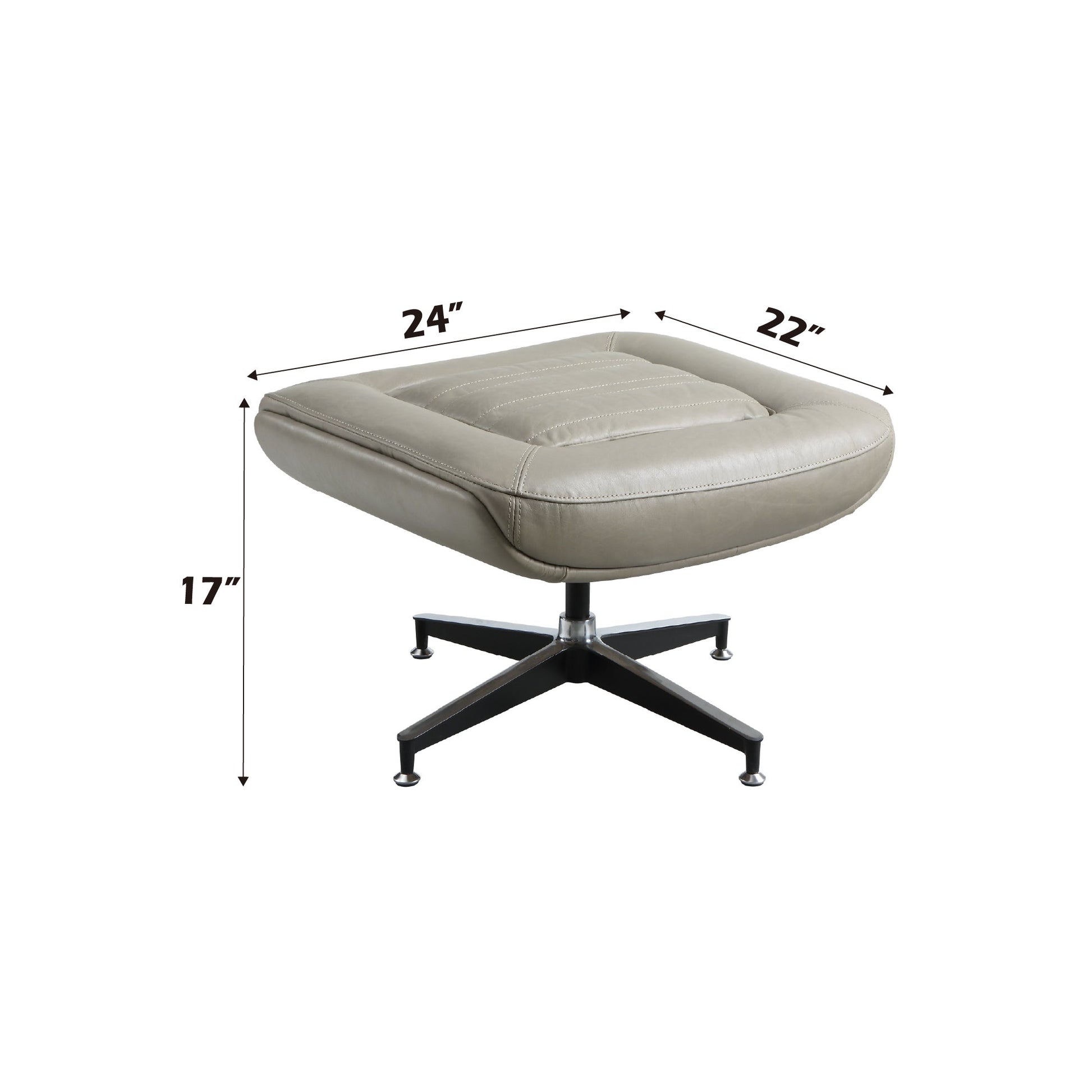 Piran Twilight Top Grain Leather Ottoman - 1st Choice Furniture Direct