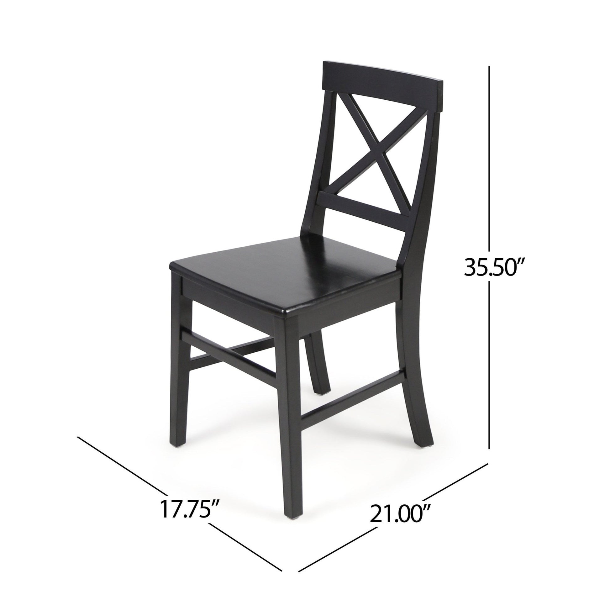 Plethora Dining Chair with X-Shaped Back, Set of 2, Black - 1st Choice Furniture Direct