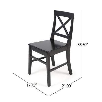 Plethora Dining Chair with X-Shaped Back, Set of 2, Black - 1st Choice Furniture Direct