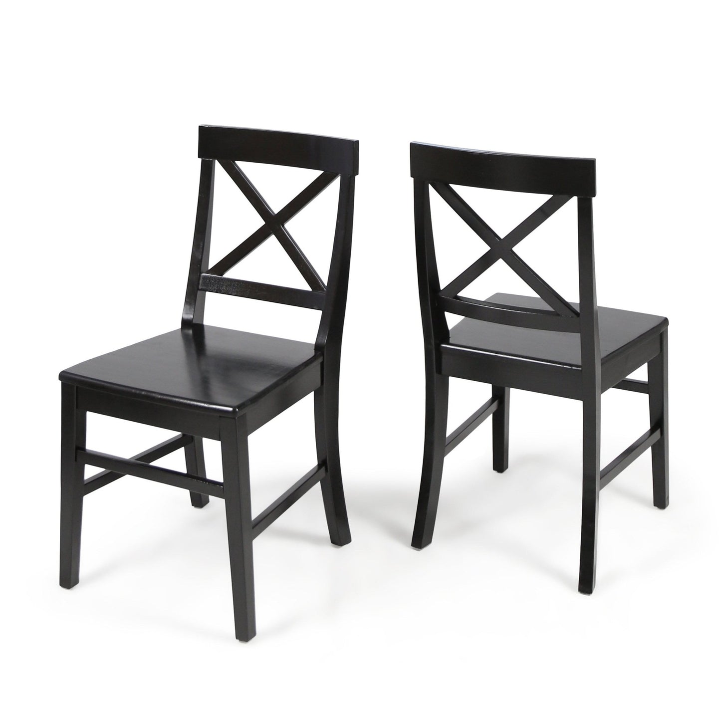 Plethora Dining Chair with X-Shaped Back, Set of 2, Black - 1st Choice Furniture Direct