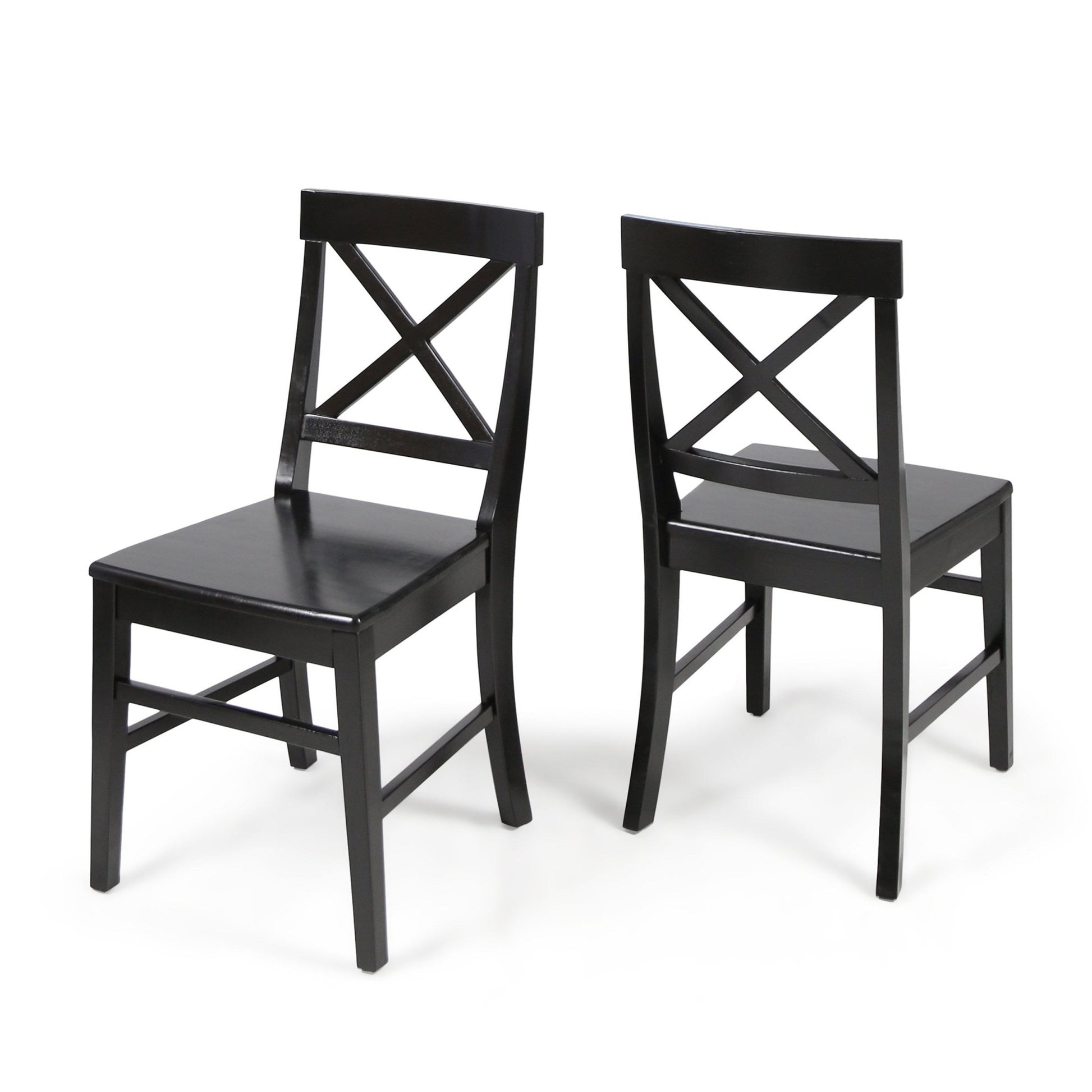 Plethora Dining Chair with X-Shaped Back, Set of 2, Black - 1st Choice Furniture Direct