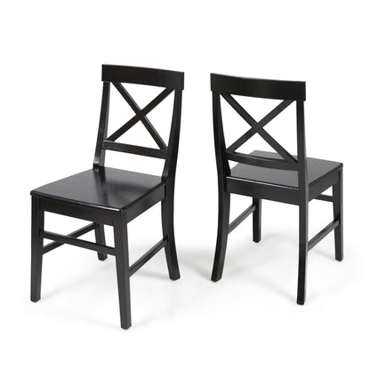 Plethora Dining Chair with X-Shaped Back, Set of 2, Black - 1st Choice Furniture Direct