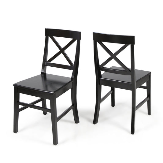 Plethora Dining Chair with X-Shaped Back, Set of 2, Black - 1st Choice Furniture Direct