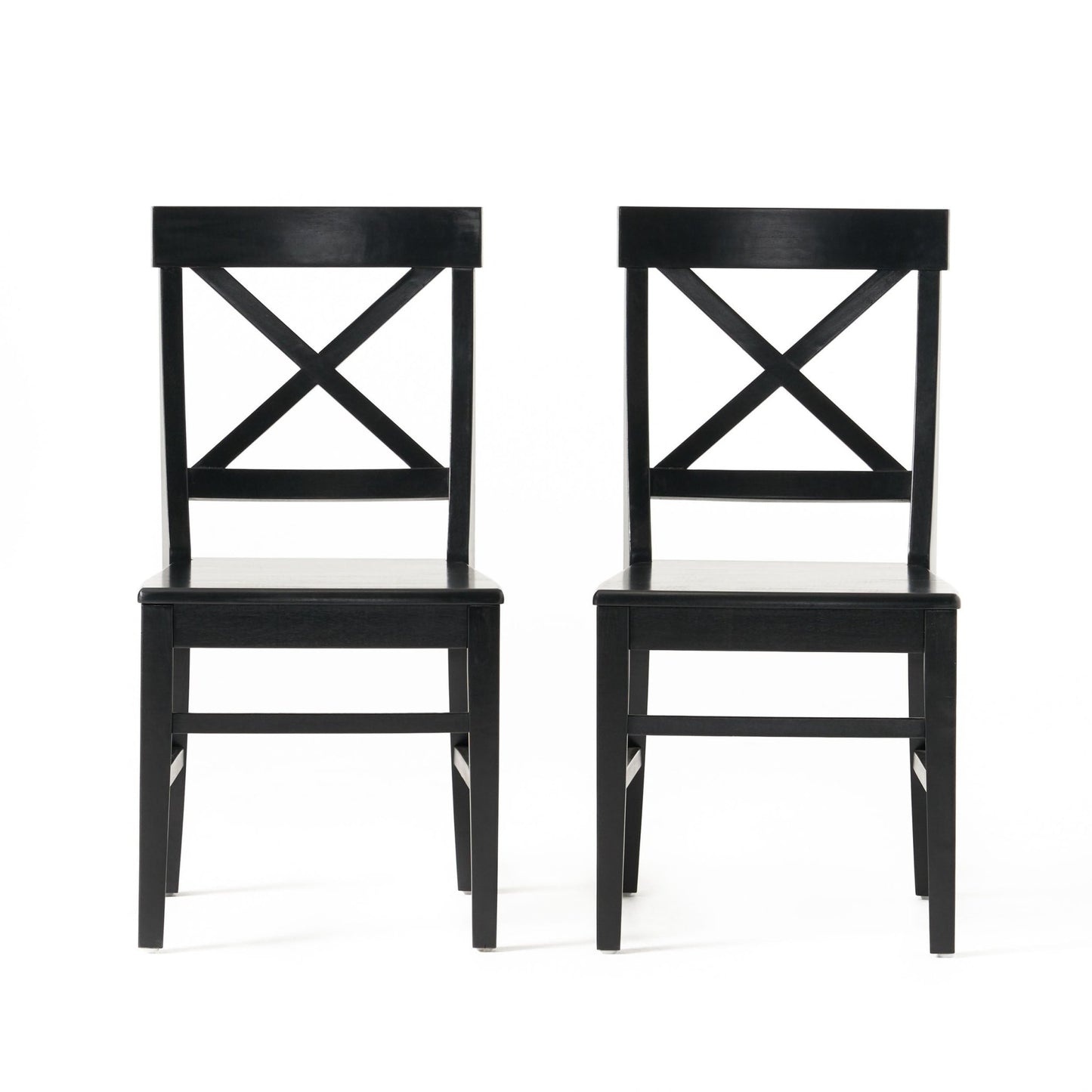 Plethora Dining Chair with X-Shaped Back, Set of 2, Black - 1st Choice Furniture Direct