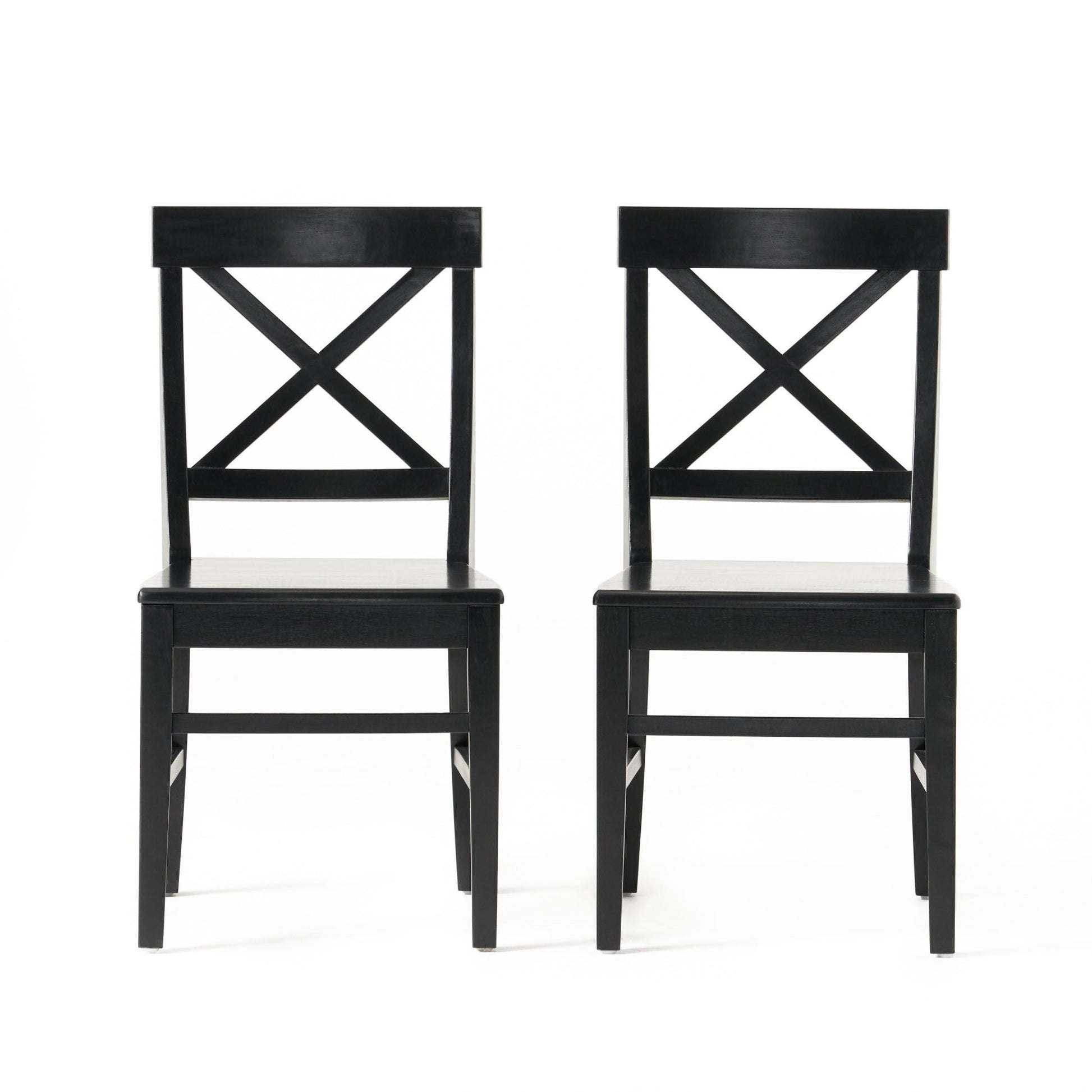 Plethora Dining Chair with X-Shaped Back, Set of 2, Black - 1st Choice Furniture Direct