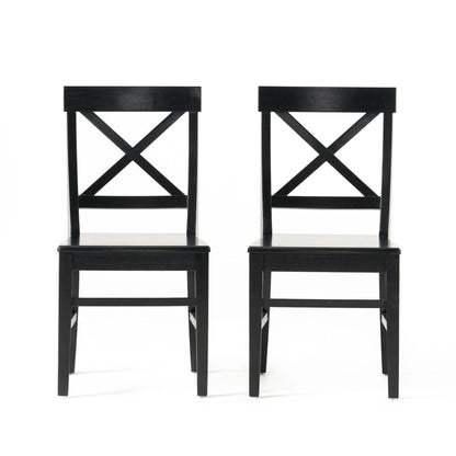 Plethora Dining Chair with X-Shaped Back, Set of 2, Black - 1st Choice Furniture Direct