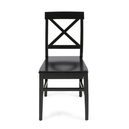 Plethora Dining Chair with X-Shaped Back, Set of 2, Black - 1st Choice Furniture Direct