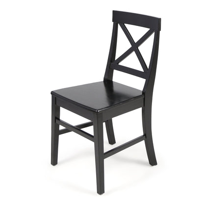 Plethora Dining Chair with X-Shaped Back, Set of 2, Black - 1st Choice Furniture Direct