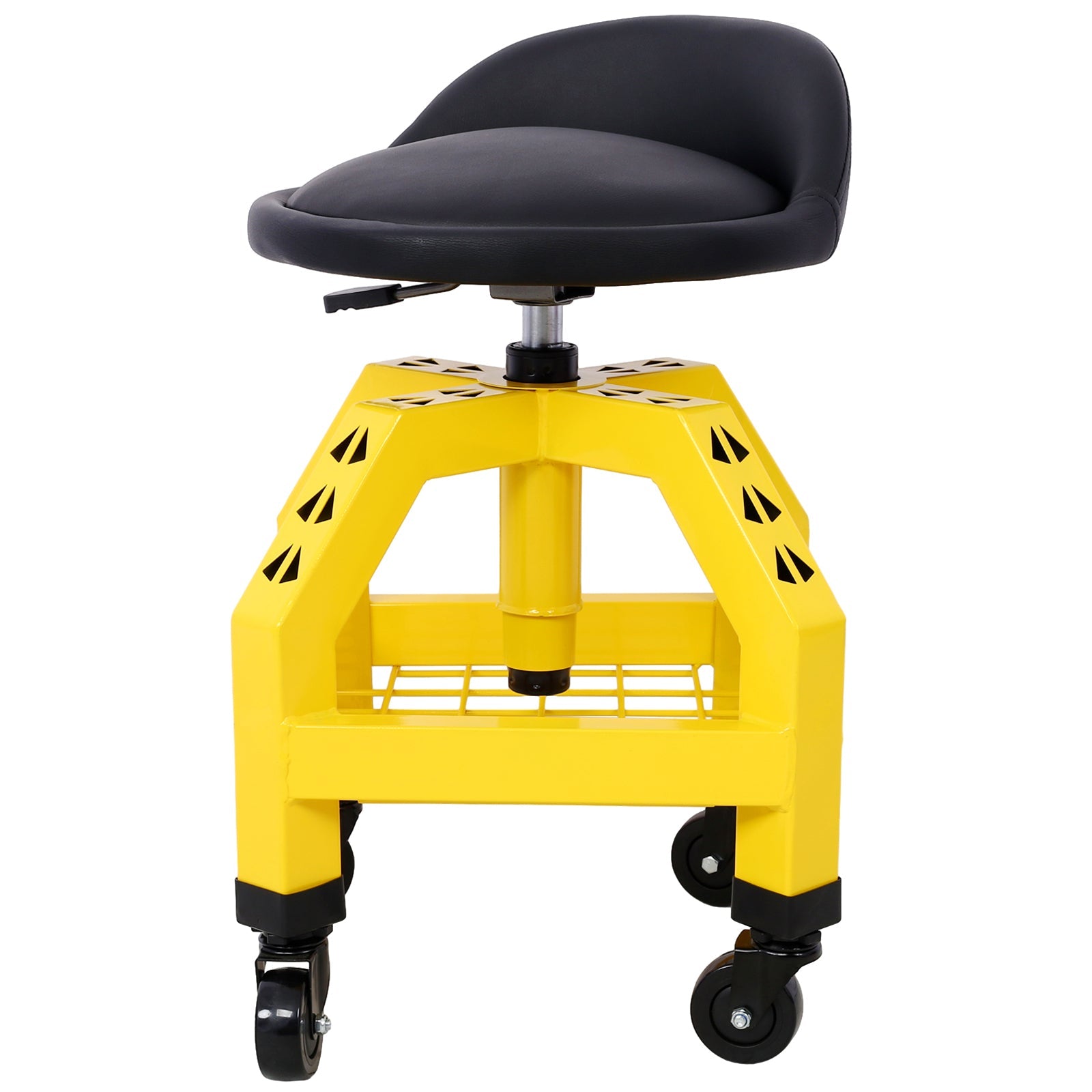 Pneumatic 360 Degree Swivel Stool, Mechanics Rolling Creeper Seat, Heavy Duty Rolling Mechanics Stool, Shop Stool with Casters yellow - 1st Choice Furniture Direct