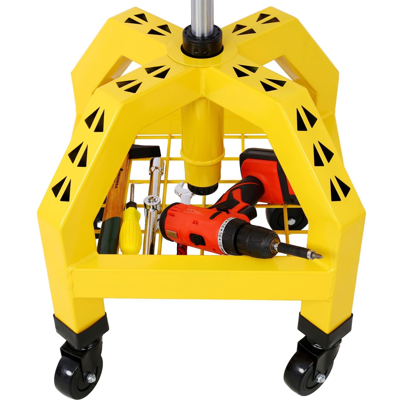 Pneumatic 360 Degree Swivel Stool, Mechanics Rolling Creeper Seat, Heavy Duty Rolling Mechanics Stool, Shop Stool with Casters yellow - 1st Choice Furniture Direct