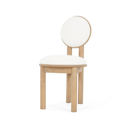 Polyester Beige Fabric Dining Chair with wooden frame (Set of 2) - Natural - 1st Choice Furniture Direct