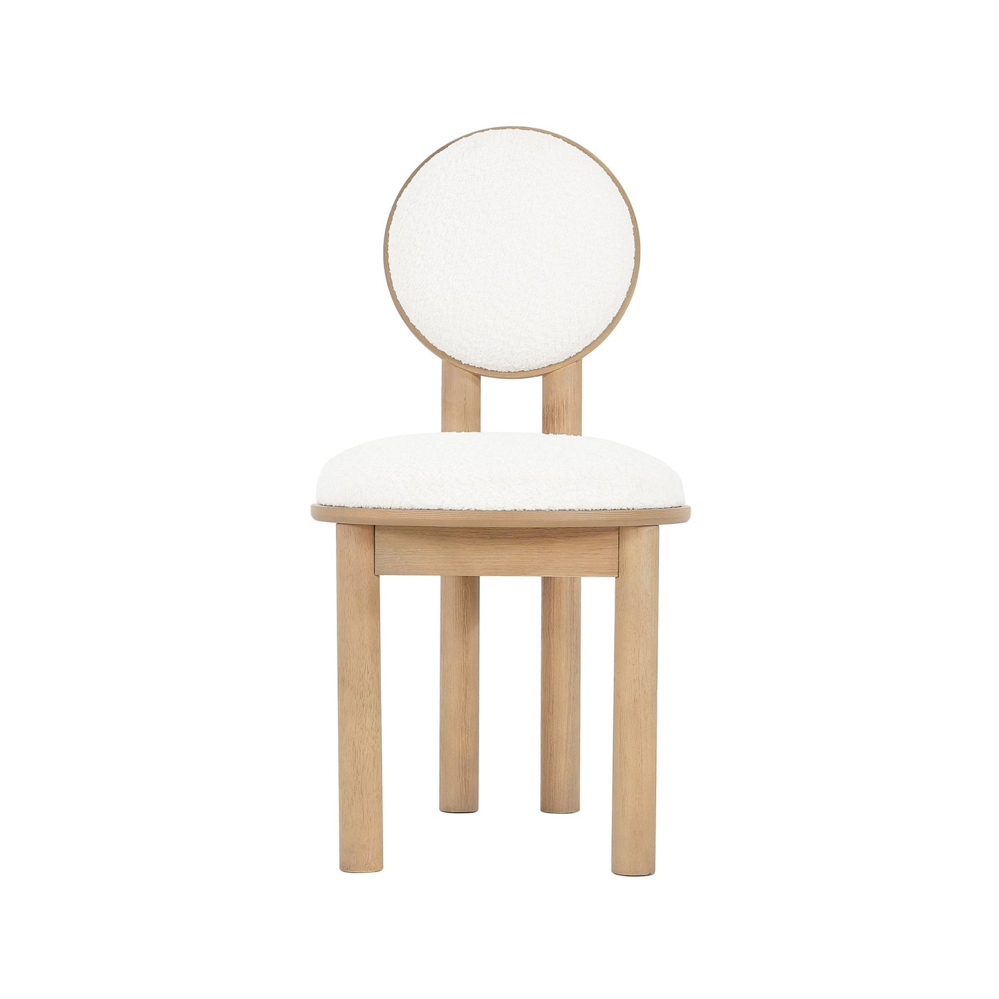 Polyester Beige Fabric Dining Chair with wooden frame (Set of 2) - Natural - 1st Choice Furniture Direct