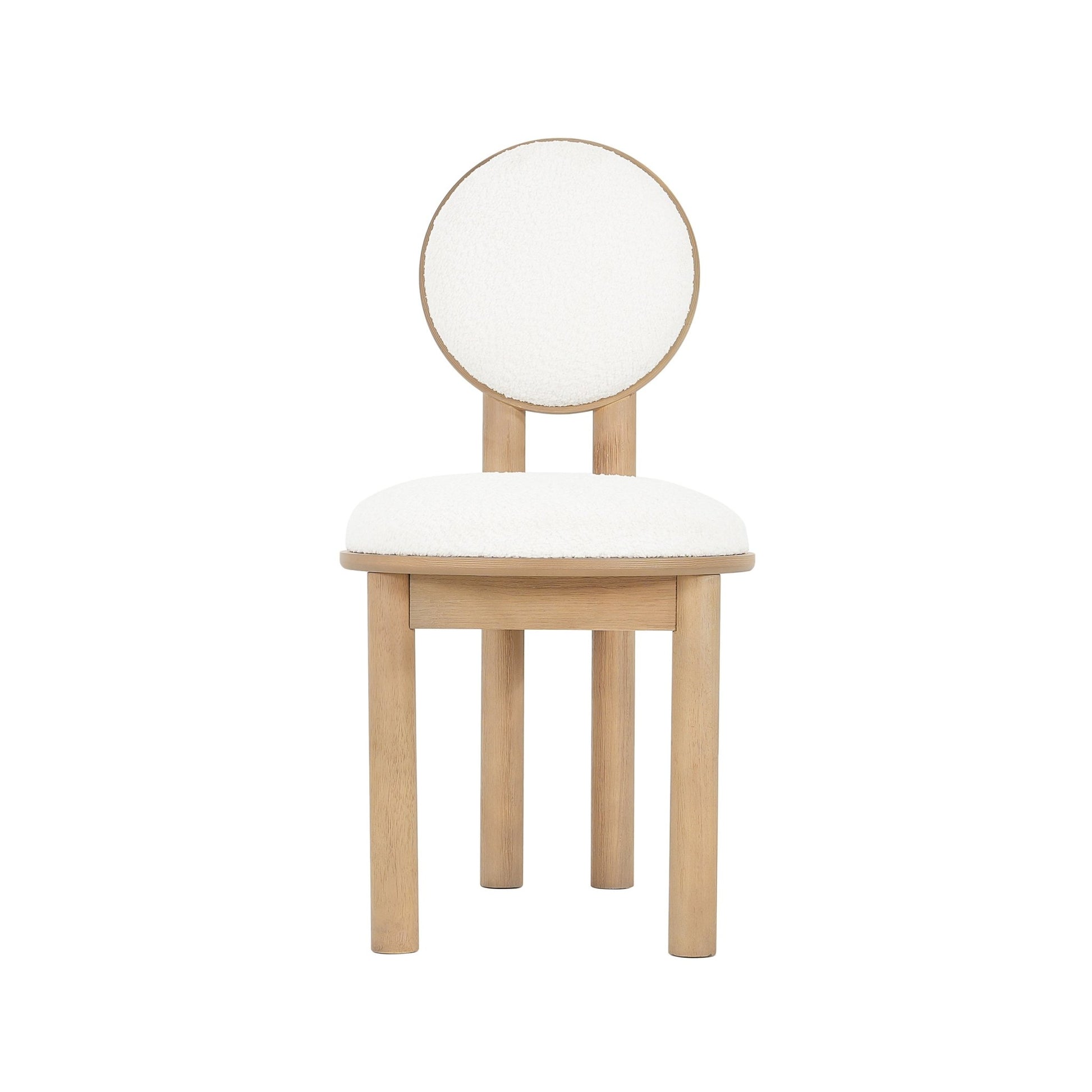 Polyester Beige Fabric Dining Chair with wooden frame (Set of 2) - Natural - 1st Choice Furniture Direct