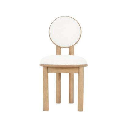 Polyester Beige Fabric Dining Chair with wooden frame (Set of 2) - Natural - 1st Choice Furniture Direct