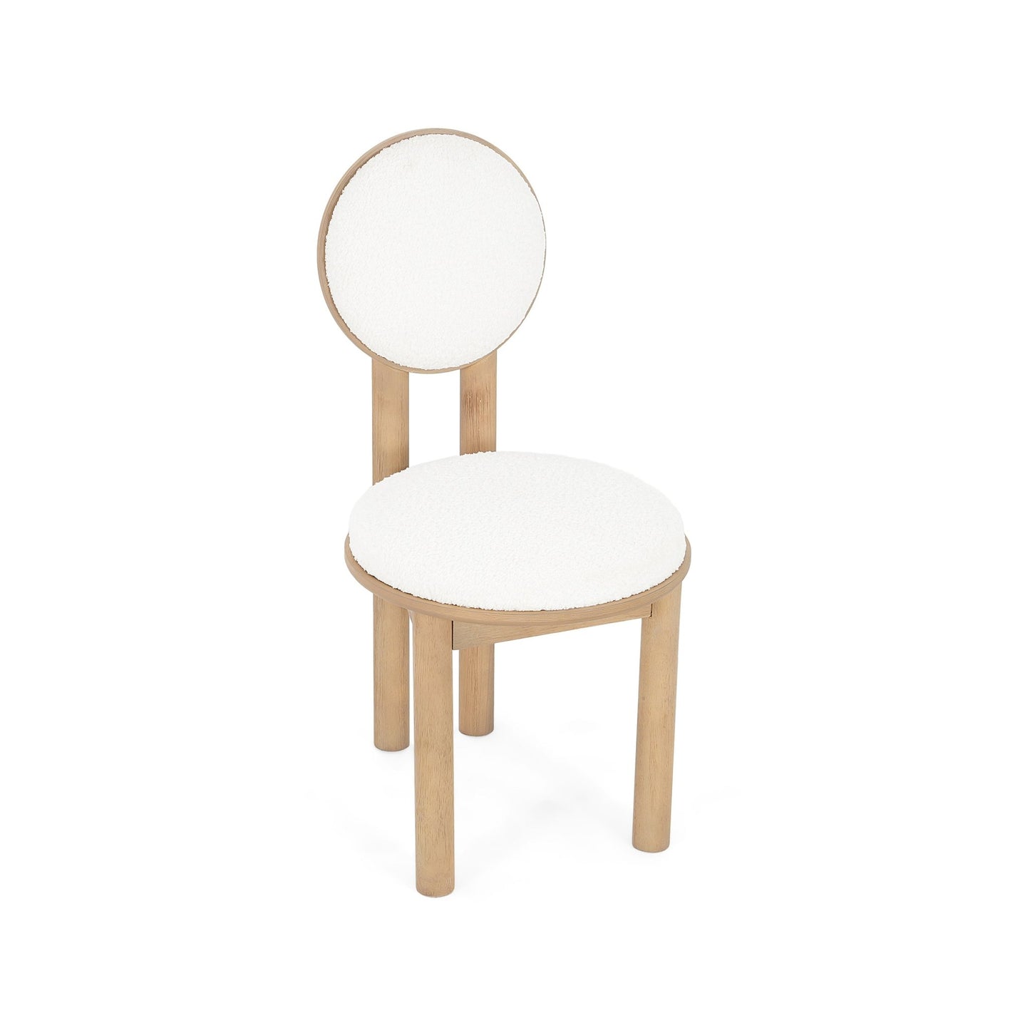 Polyester Beige Fabric Dining Chair with wooden frame (Set of 2) - Natural - 1st Choice Furniture Direct