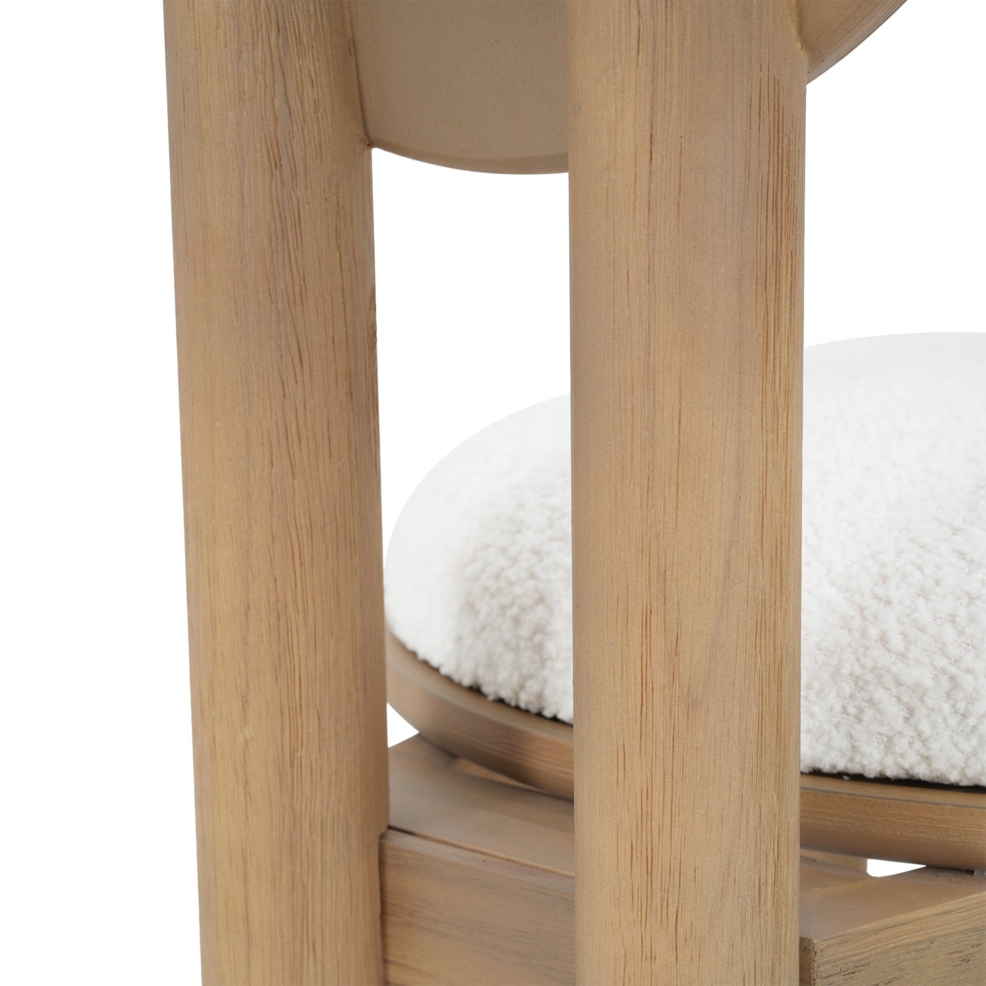Polyester Beige Fabric Dining Chair with wooden frame (Set of 2) - Natural - 1st Choice Furniture Direct