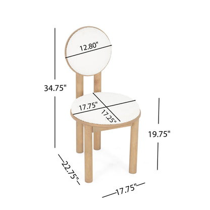 Polyester Beige Fabric Dining Chair with wooden frame (Set of 2) - Natural - 1st Choice Furniture Direct