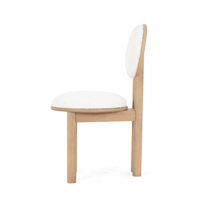 Polyester Beige Fabric Dining Chair with wooden frame (Set of 2) - Natural - 1st Choice Furniture Direct