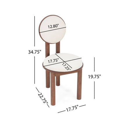 Polyester Beige Fabric Dining Chair with wooden frame (Set of 2) - Walnut - 1st Choice Furniture Direct