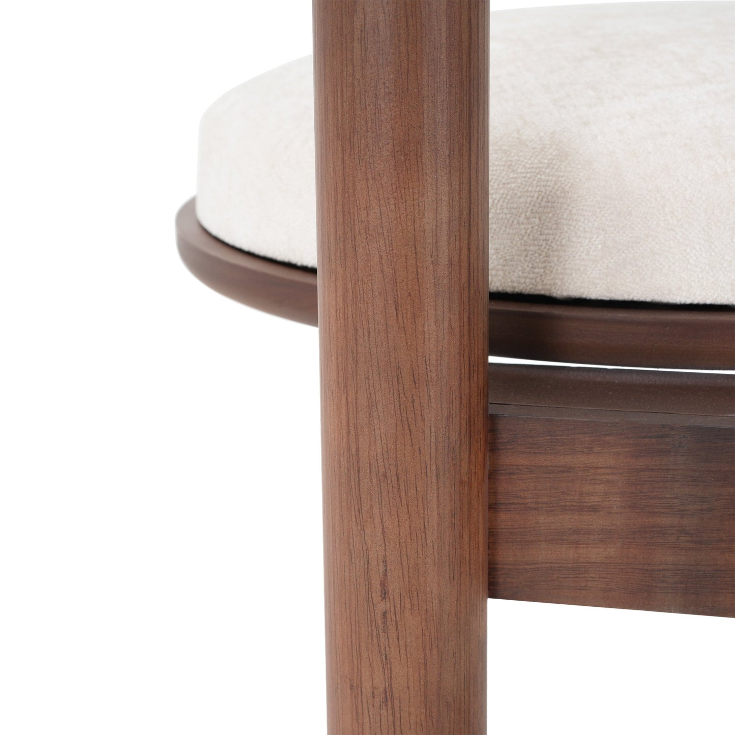 Polyester Beige Fabric Dining Chair with wooden frame (Set of 2) - Walnut - 1st Choice Furniture Direct