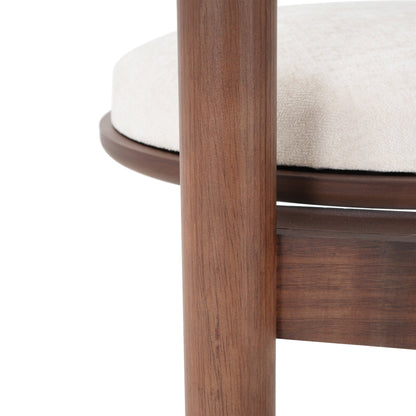 Polyester Beige Fabric Dining Chair with wooden frame (Set of 2) - Walnut - 1st Choice Furniture Direct