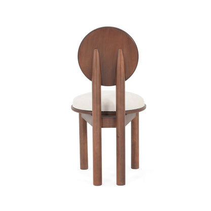 Polyester Beige Fabric Dining Chair with wooden frame (Set of 2) - Walnut - 1st Choice Furniture Direct