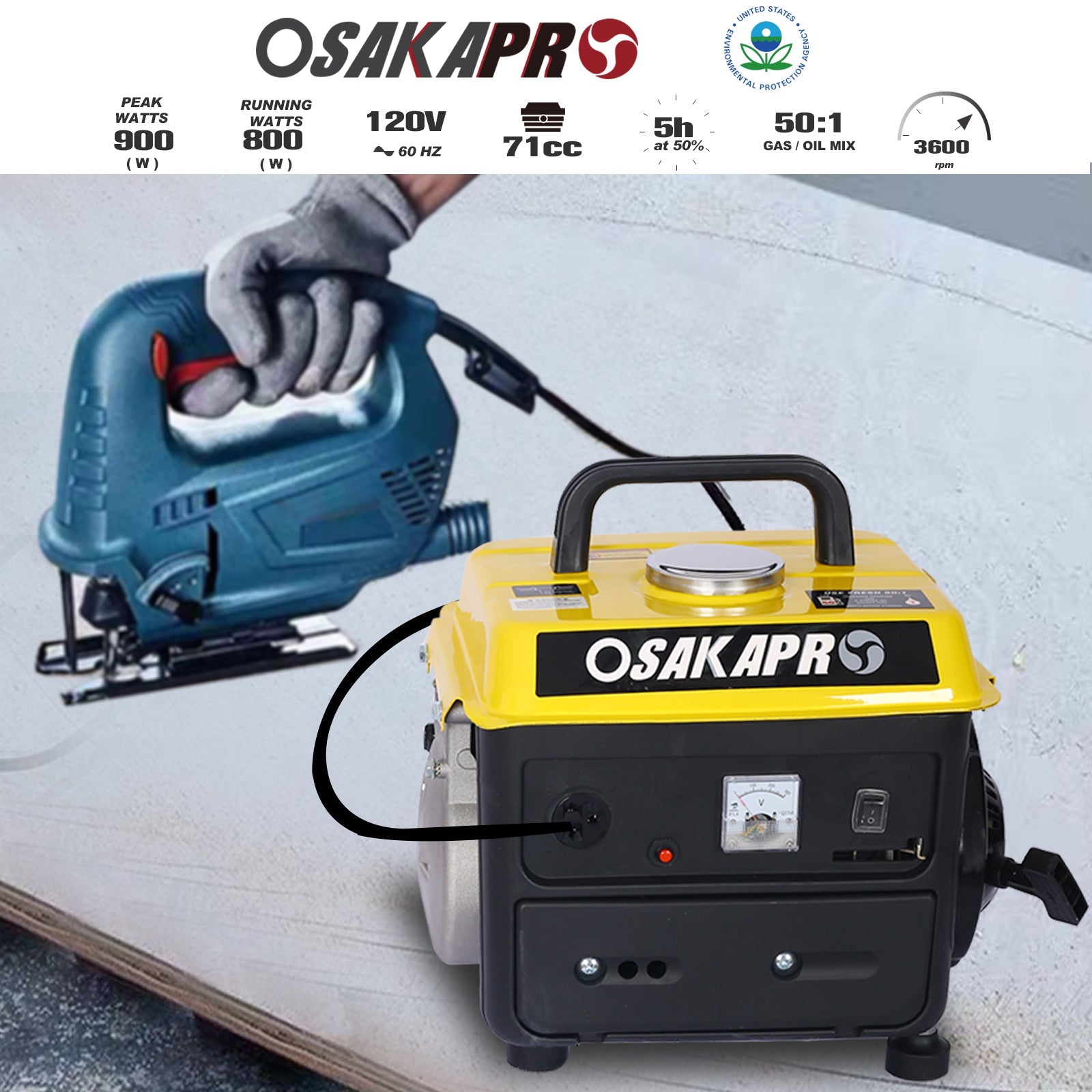 Portable Generator, Outdoor generator Low Noise, Gas Powered Generator,Generators for Home Use - 1st Choice Furniture Direct