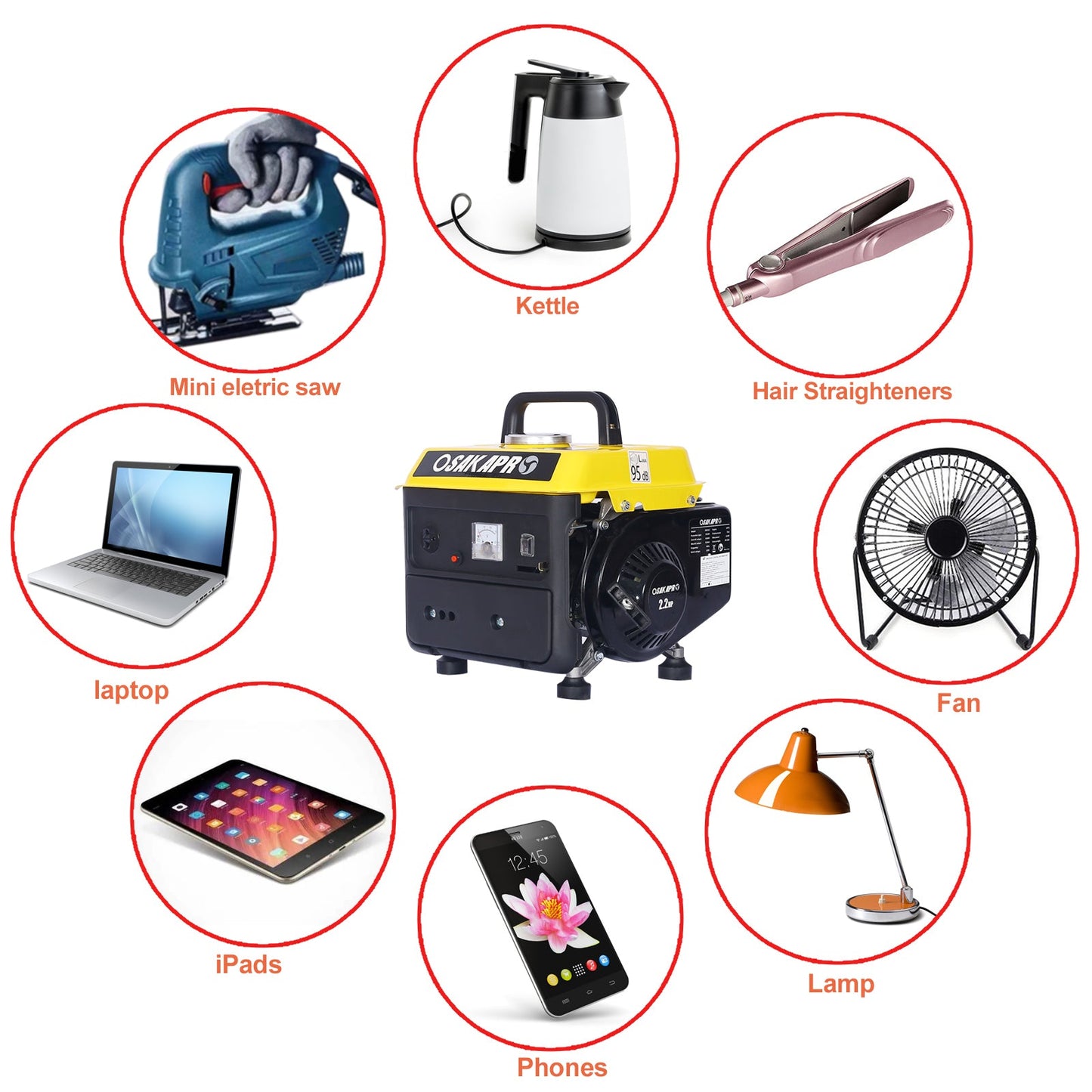 Portable Generator, Outdoor generator Low Noise, Gas Powered Generator,Generators for Home Use - 1st Choice Furniture Direct