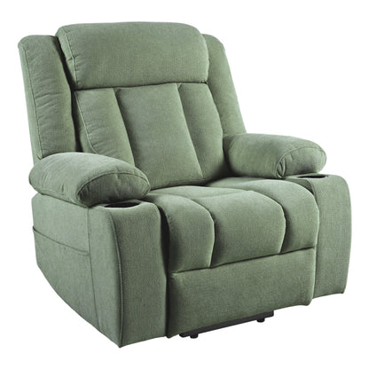 Power Lift Recliner Chair for Elderly,Fabric Lift Chairs for Living Room w/ Extended Footrest,Classic Single Sofa,Home Theater Seating with 2 Cup Holders,Side Pockets,Remote Control(Dark Green) - 1st Choice Furniture Direct