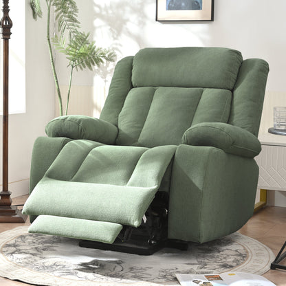Power Lift Recliner Chair for Elderly,Fabric Lift Chairs for Living Room w/ Extended Footrest,Classic Single Sofa,Home Theater Seating with 2 Cup Holders,Side Pockets,Remote Control(Dark Green) - 1st Choice Furniture Direct