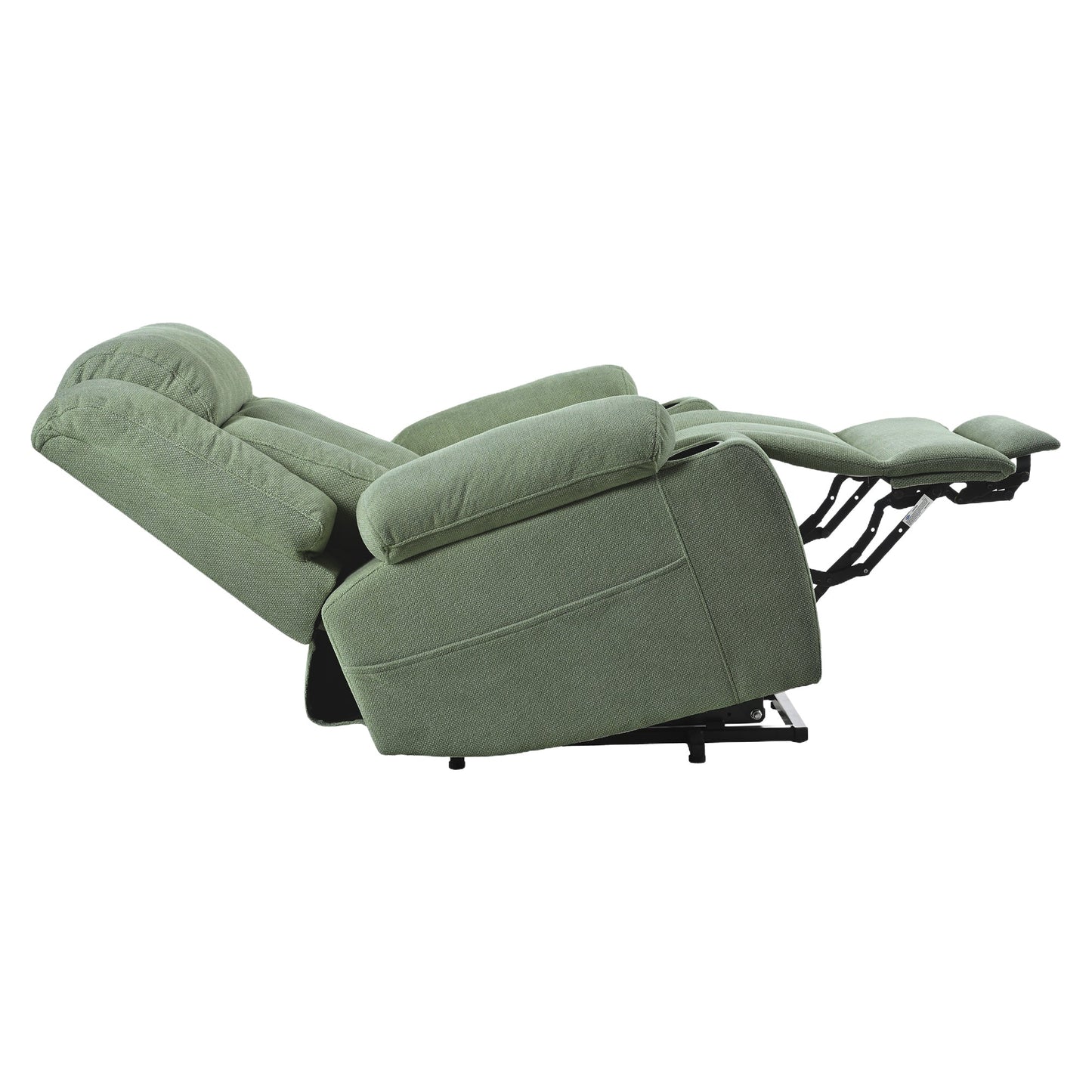 Power Lift Recliner Chair for Elderly,Fabric Lift Chairs for Living Room w/ Extended Footrest,Classic Single Sofa,Home Theater Seating with 2 Cup Holders,Side Pockets,Remote Control(Dark Green) - 1st Choice Furniture Direct
