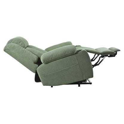 Power Lift Recliner Chair for Elderly,Fabric Lift Chairs for Living Room w/ Extended Footrest,Classic Single Sofa,Home Theater Seating with 2 Cup Holders,Side Pockets,Remote Control(Dark Green) - 1st Choice Furniture Direct