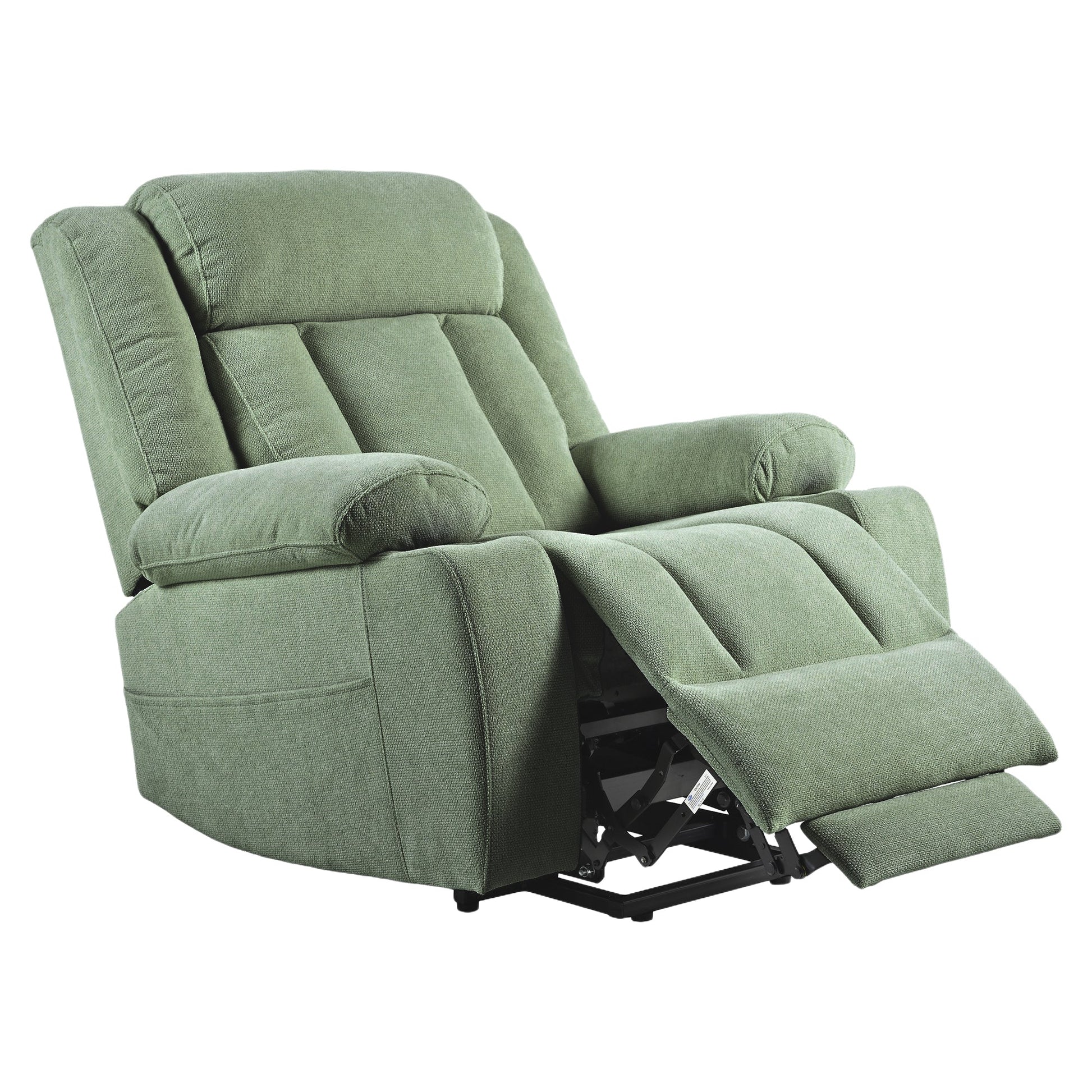 Power Lift Recliner Chair for Elderly,Fabric Lift Chairs for Living Room w/ Extended Footrest,Classic Single Sofa,Home Theater Seating with 2 Cup Holders,Side Pockets,Remote Control(Dark Green) - 1st Choice Furniture Direct