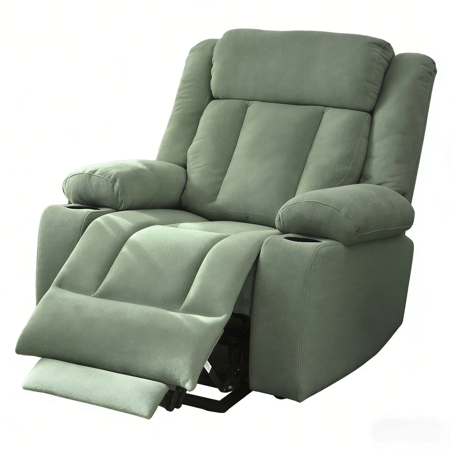 Power Lift Recliner Chair for Elderly,Fabric Lift Chairs for Living Room w/ Extended Footrest,Classic Single Sofa,Home Theater Seating with 2 Cup Holders,Side Pockets,Remote Control(Dark Green) - 1st Choice Furniture Direct