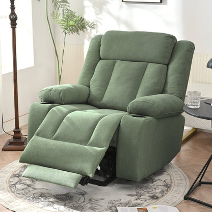 Power Lift Recliner Chair for Elderly,Fabric Lift Chairs for Living Room w/ Extended Footrest,Classic Single Sofa,Home Theater Seating with 2 Cup Holders,Side Pockets,Remote Control(Dark Green) - 1st Choice Furniture Direct