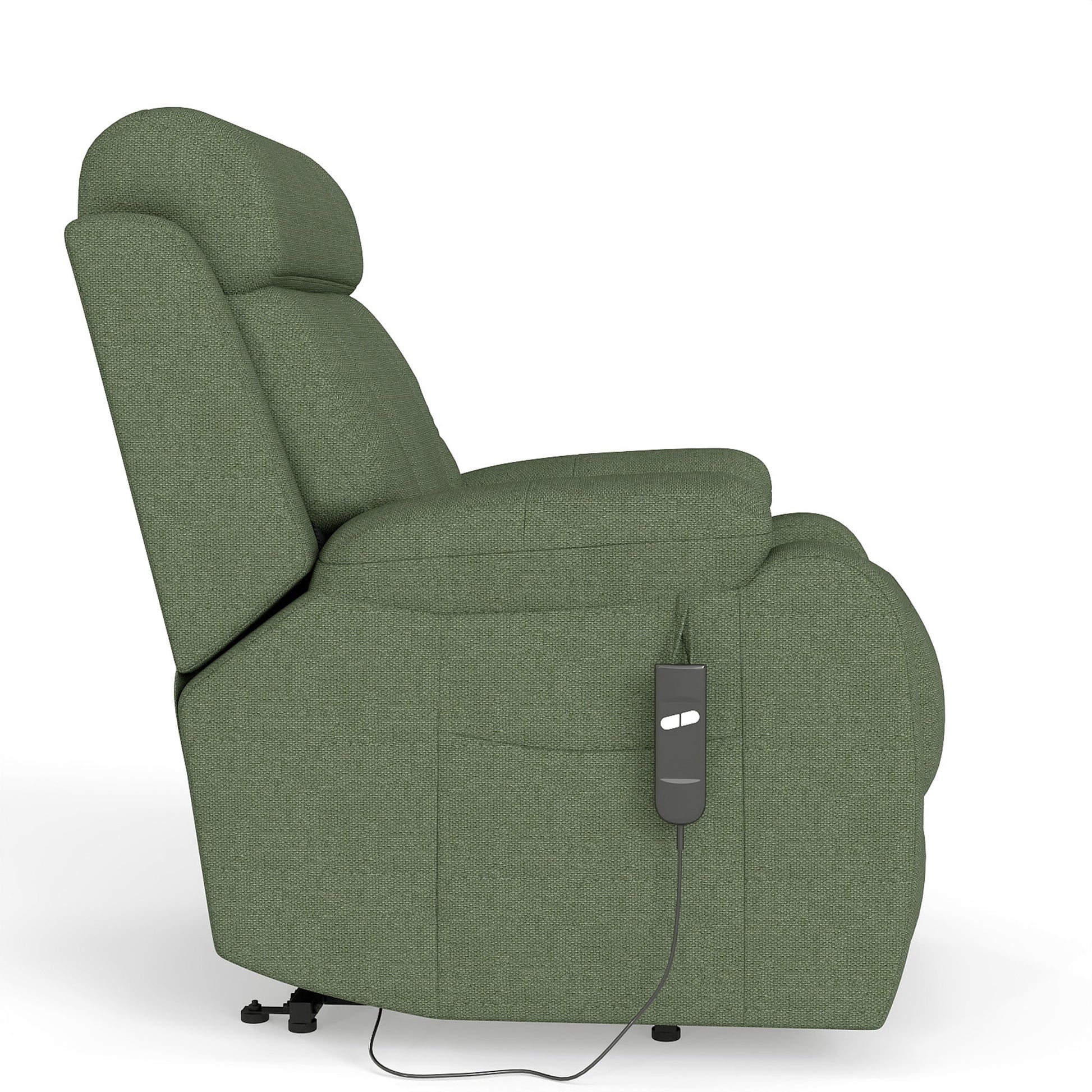 Power Lift Recliner for Elderly, Heavy Duty Lift Chair Recliners for Small Spaces, Electric Recliner Chairs for Seniors, Remote Control, Adjustable, Side Pocket (Dark Green+ Snowflake Velvet) - 1st Choice Furniture Direct