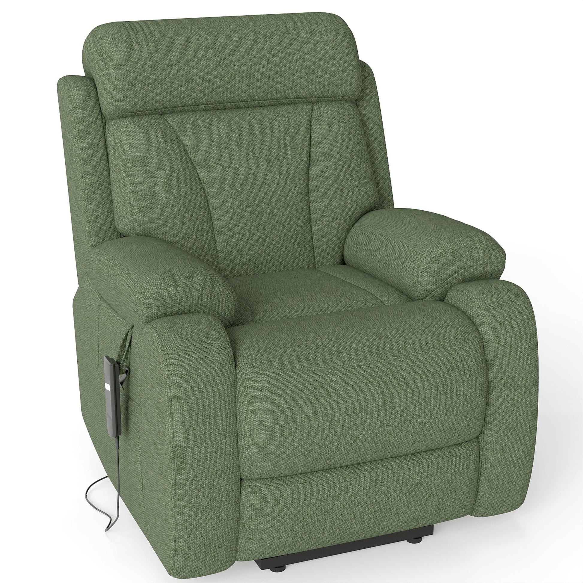 Power Lift Recliner for Elderly, Heavy Duty Lift Chair Recliners for Small Spaces, Electric Recliner Chairs for Seniors, Remote Control, Adjustable, Side Pocket (Dark Green+ Snowflake Velvet) - 1st Choice Furniture Direct